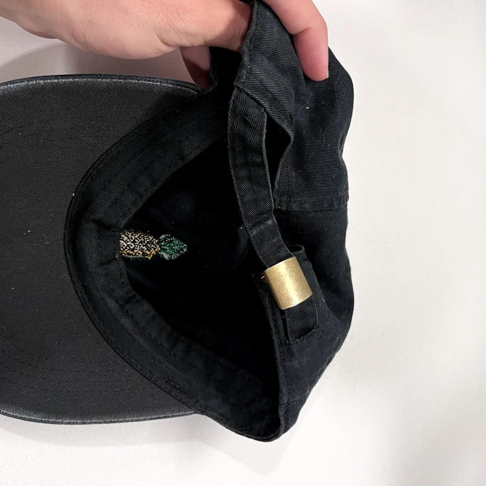 Pineapple Hat Cap Black‎ Hat Strap Back Adjustable Adult Logo Fruit Unstructured